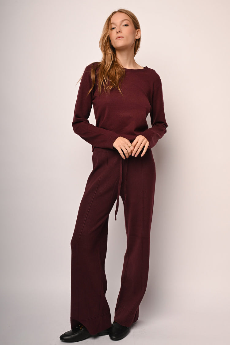 Pantaloni palazzo in maglia