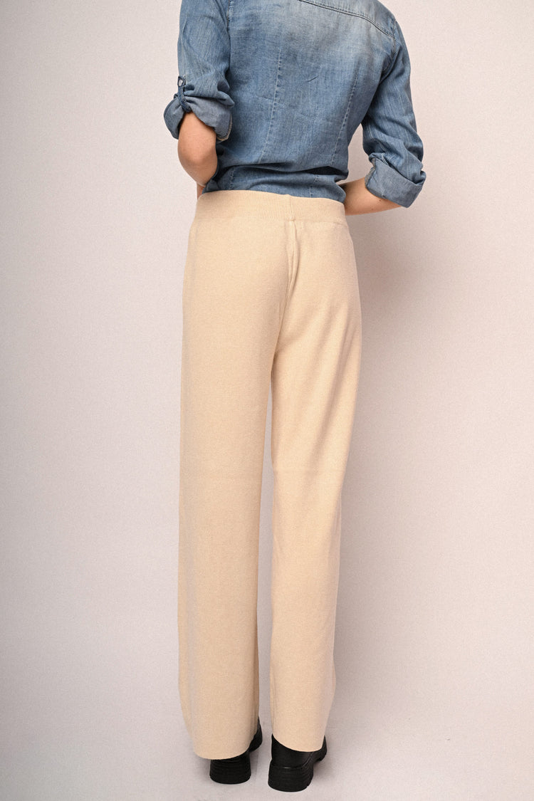 Pantaloni palazzo in maglia
