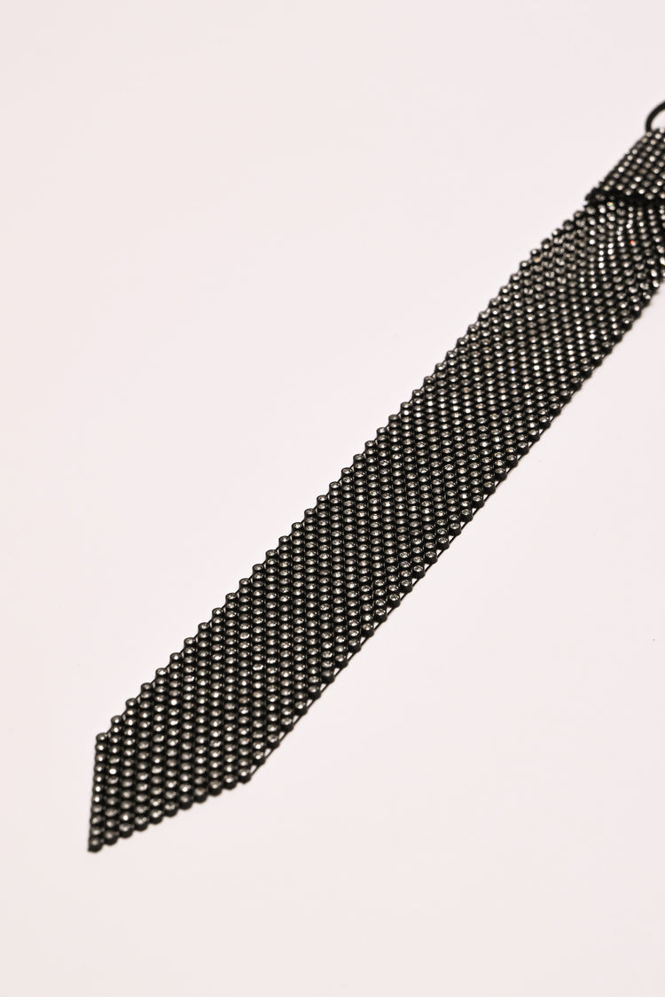 Collana a cravatta con strass