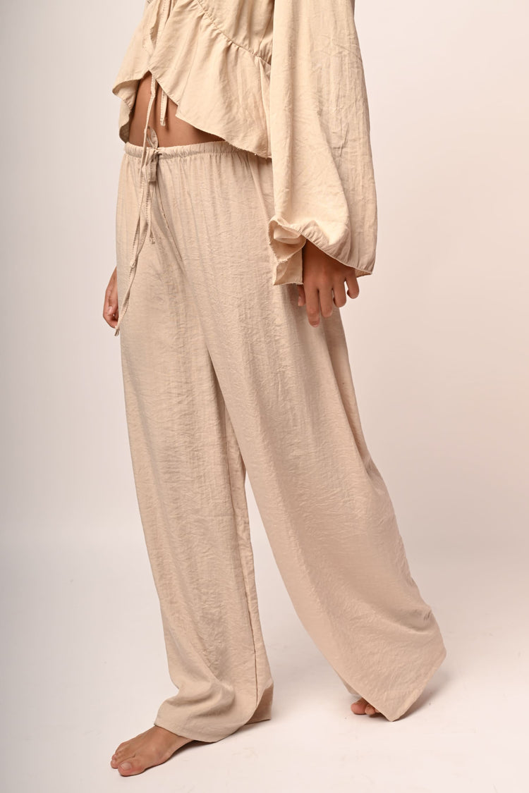 Pantaloni palazzo misto viscosa