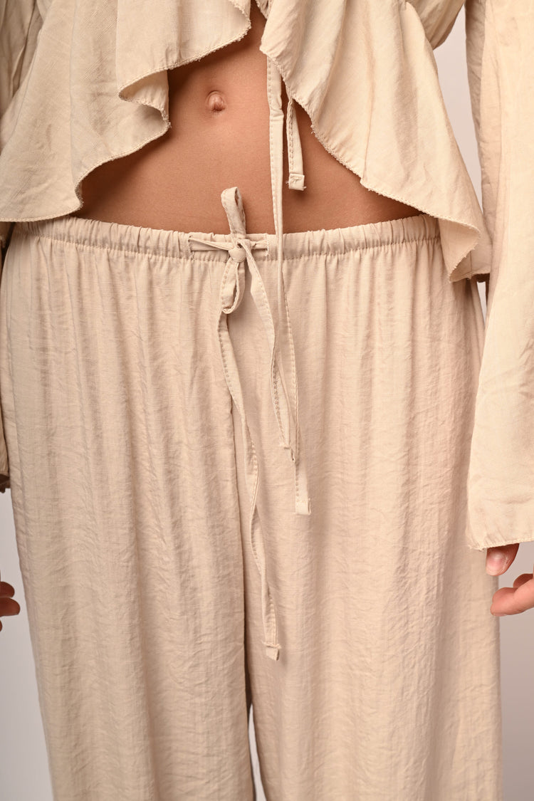 Pantaloni palazzo misto viscosa