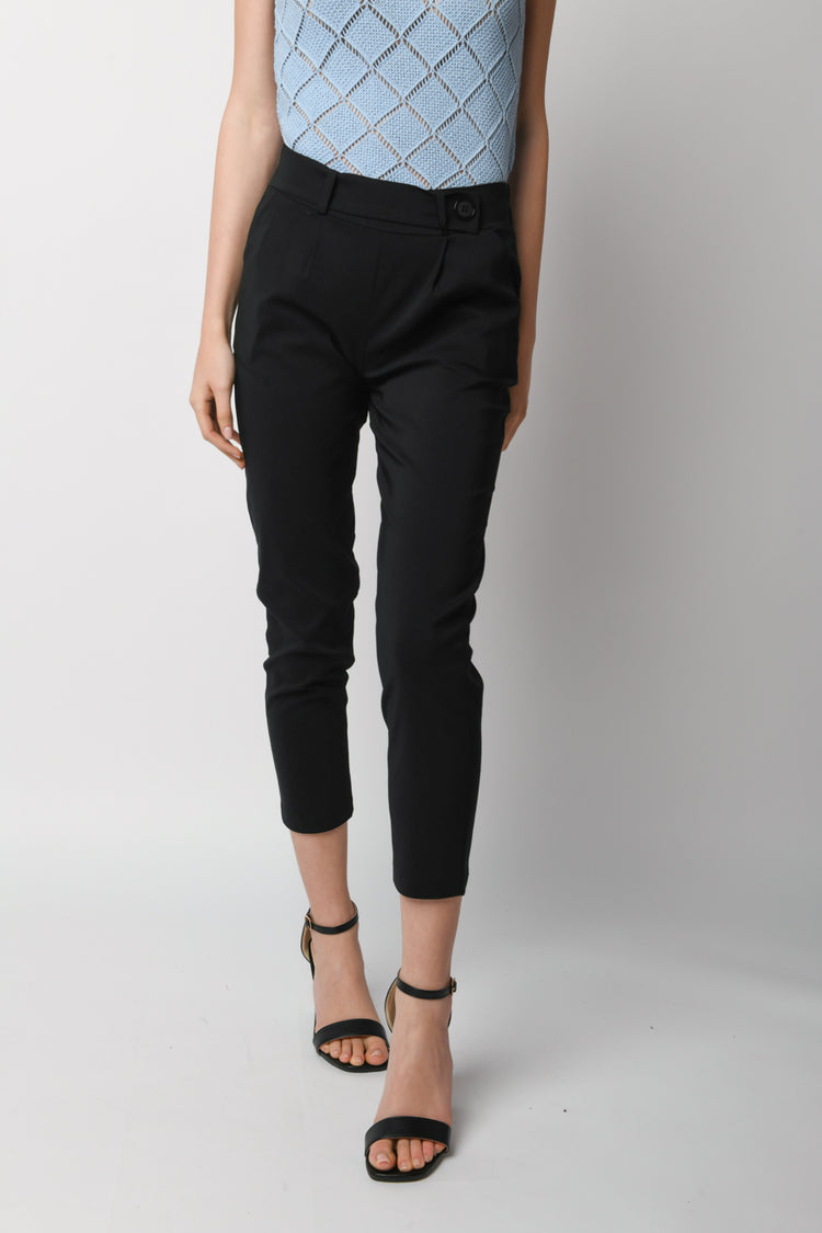 Pantaloni crop misto viscosa