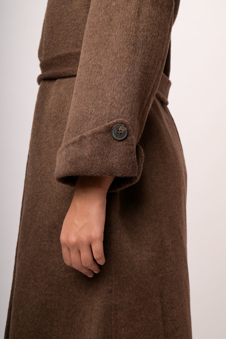 Cappotto lungo doppio petto misto lana