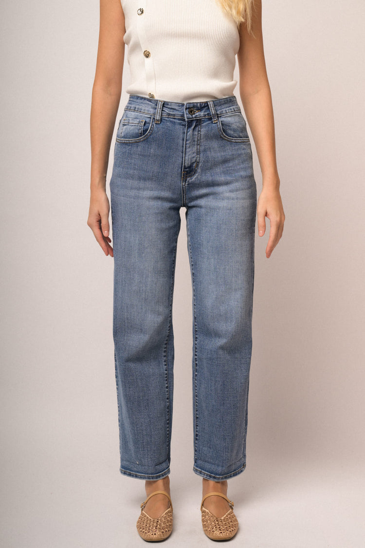 Jeans palazzo chiaro
