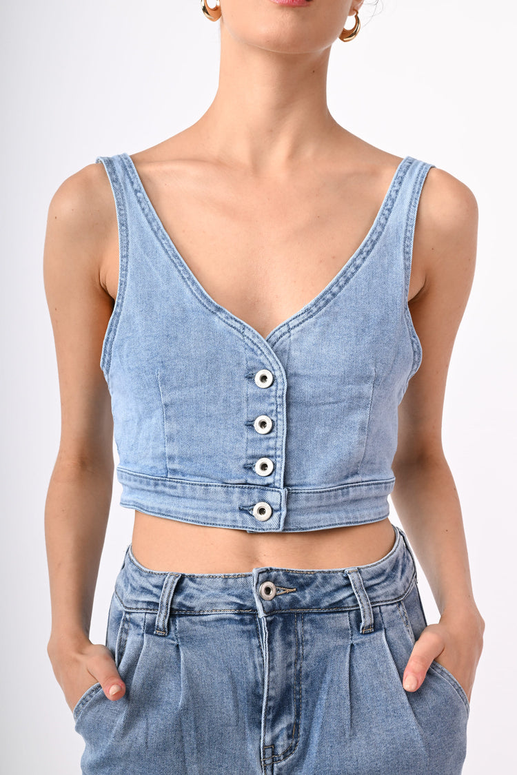 Top crop in denim