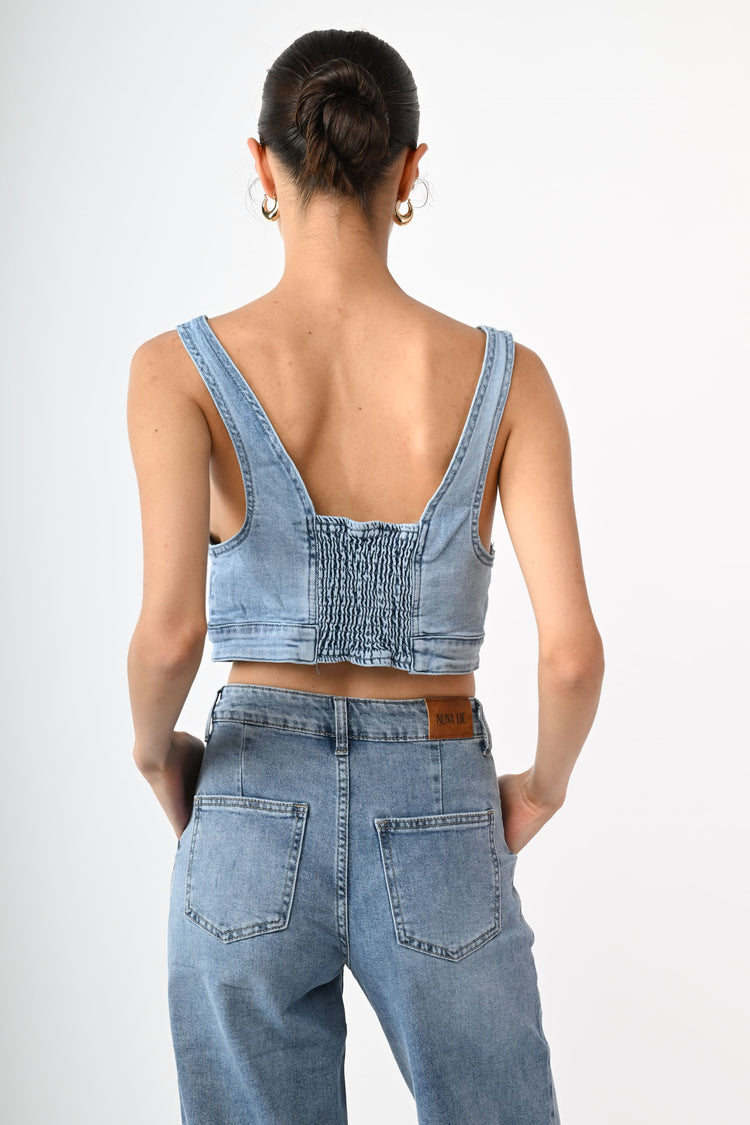 Top crop in denim