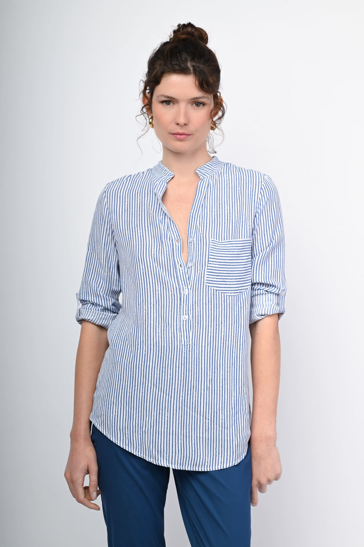 Camicia in viscosa a righe