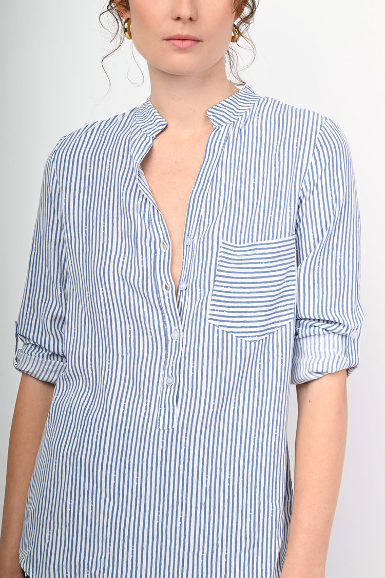 Camicia in viscosa a righe