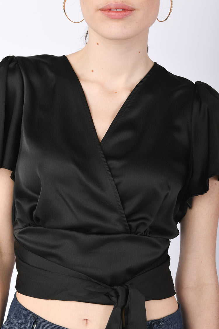 Top cropped manica Kimono