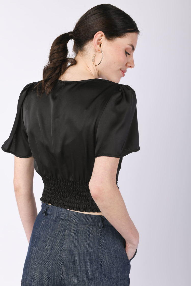 Top cropped manica Kimono