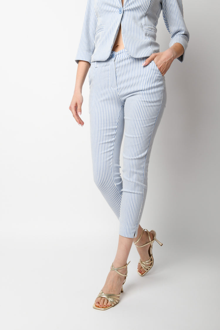 Pantaloni skinny gessati