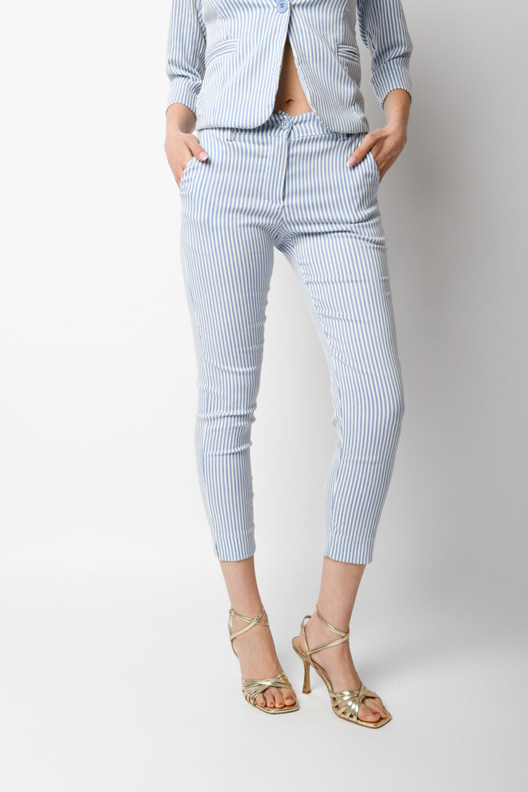 Pantaloni skinny gessati