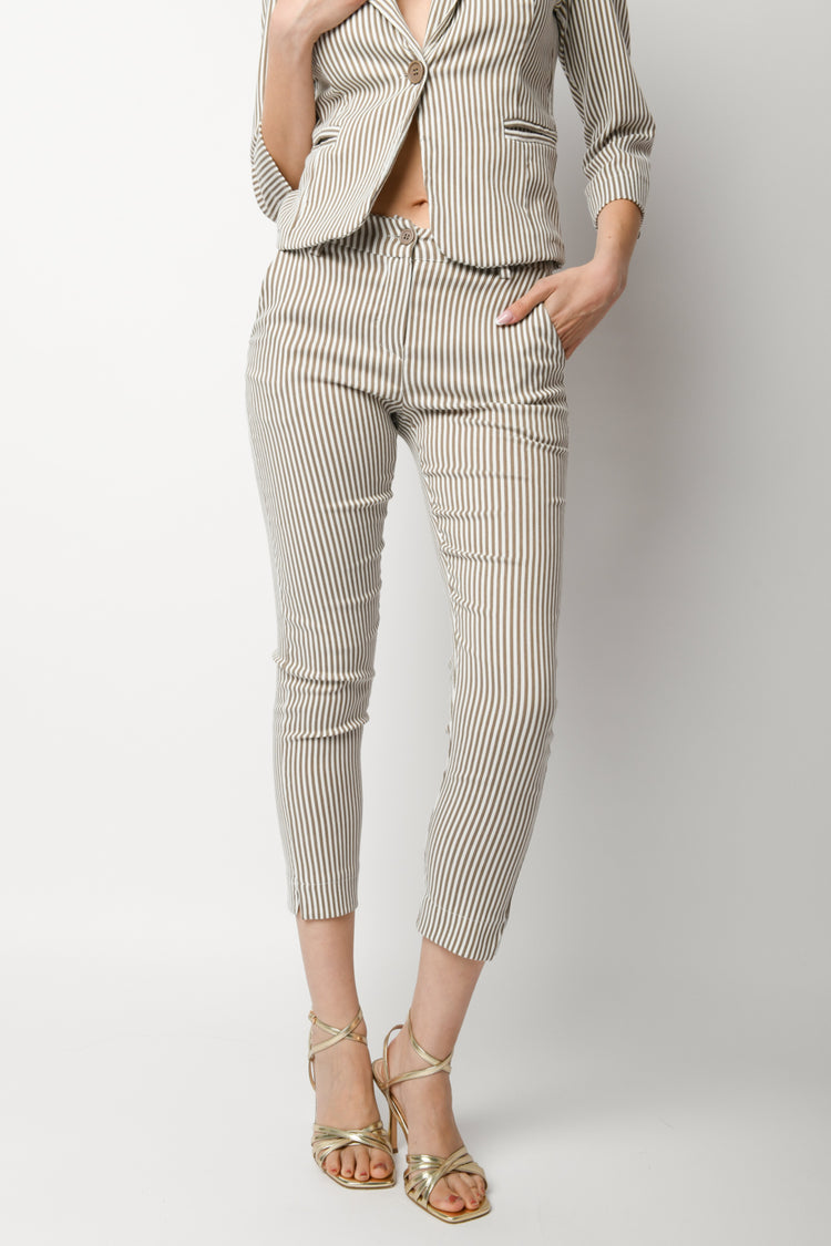 Pantaloni skinny gessati