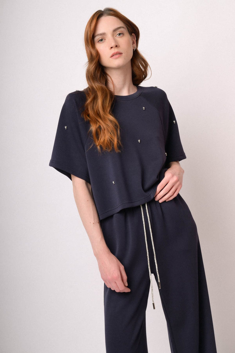 Maglia felpa con strass