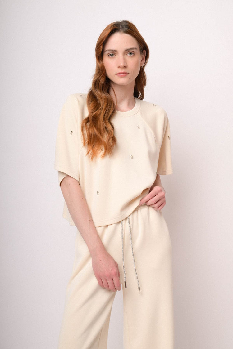 Maglia felpa con strass