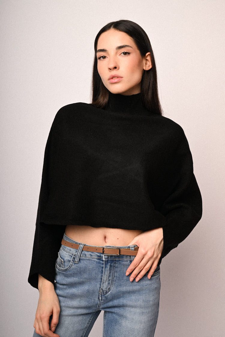 Pull a poncho con bottoni