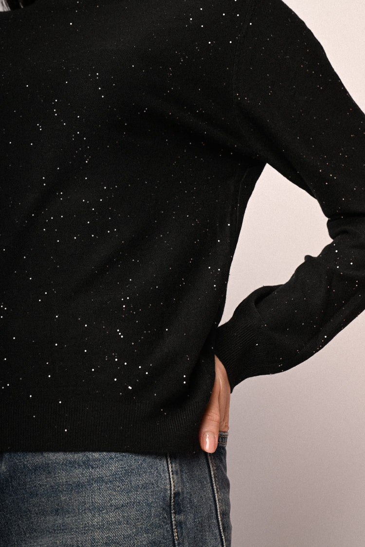 Lupetto con paillettes all-over