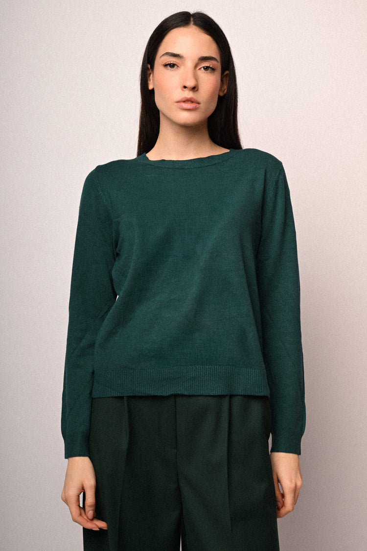 Pull basic girocollo