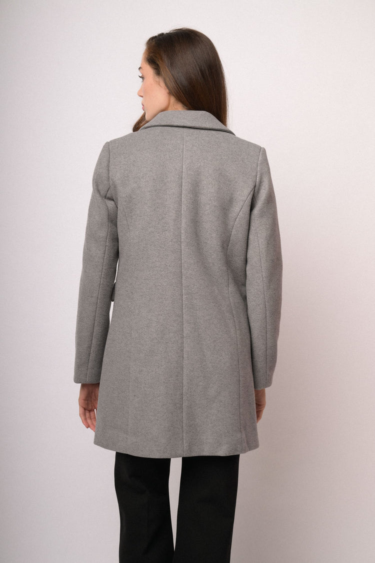 Cappotto sartoriale grigio in misto lana
