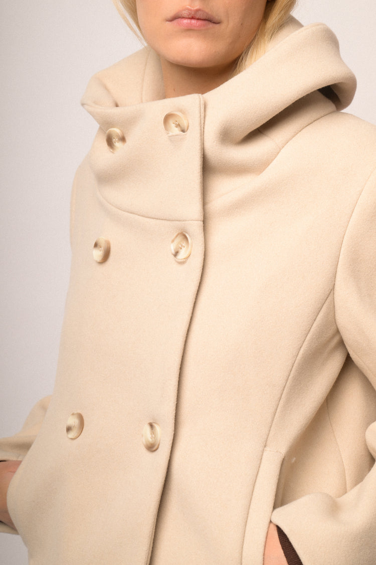 Cappotto misto lana doppiopetto corto