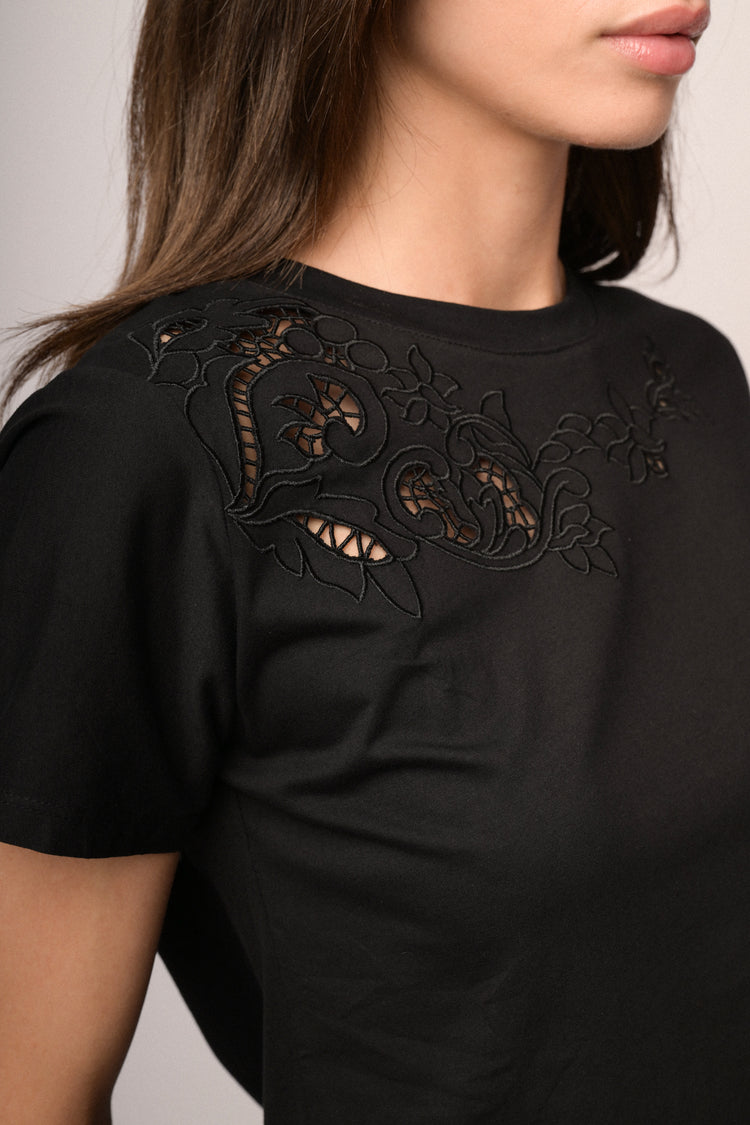 Maglia con ricamo fiori