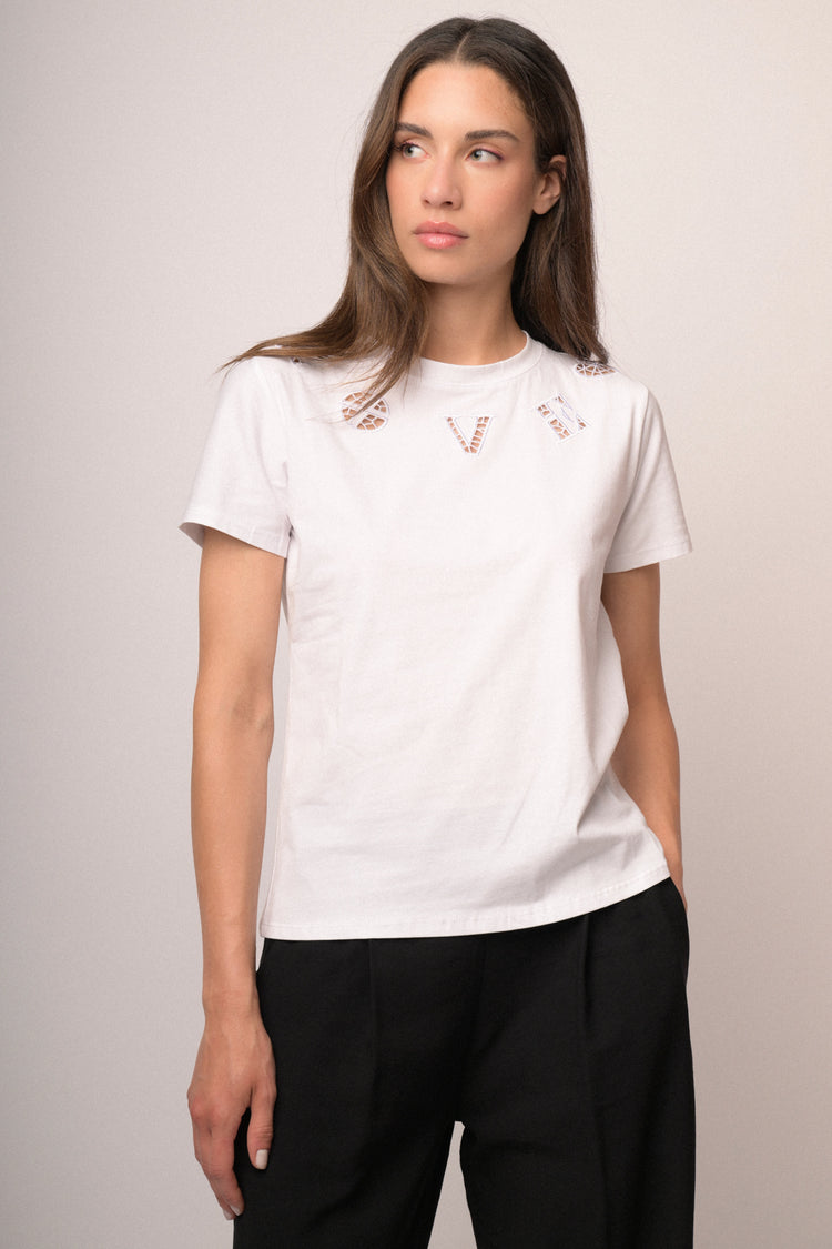 Maglia con ricamo love