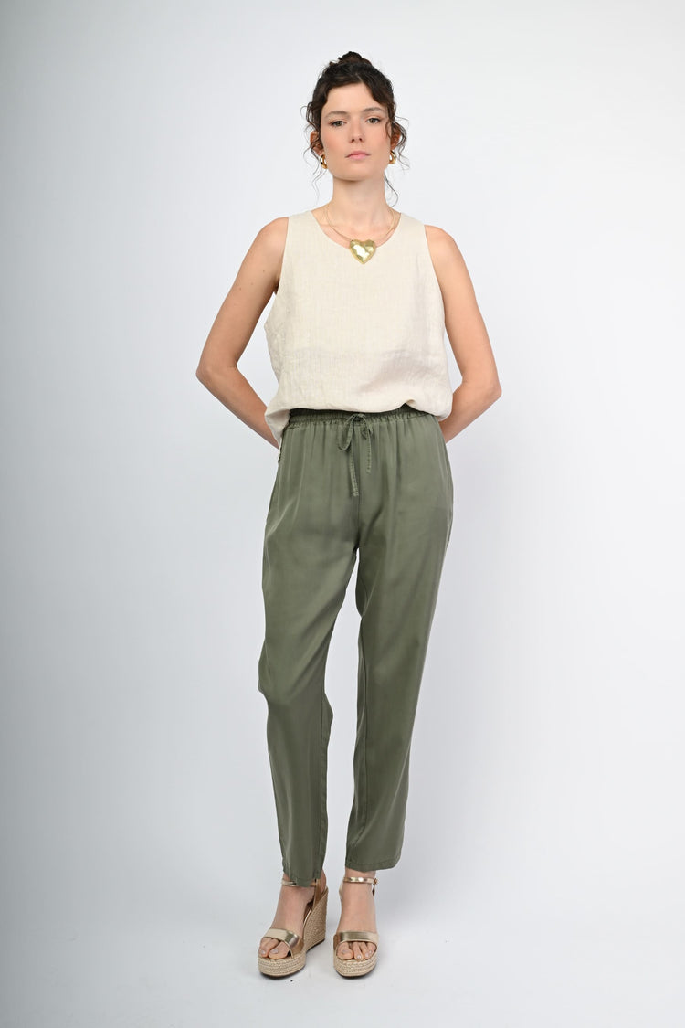 Pantaloni baggy in lyocell