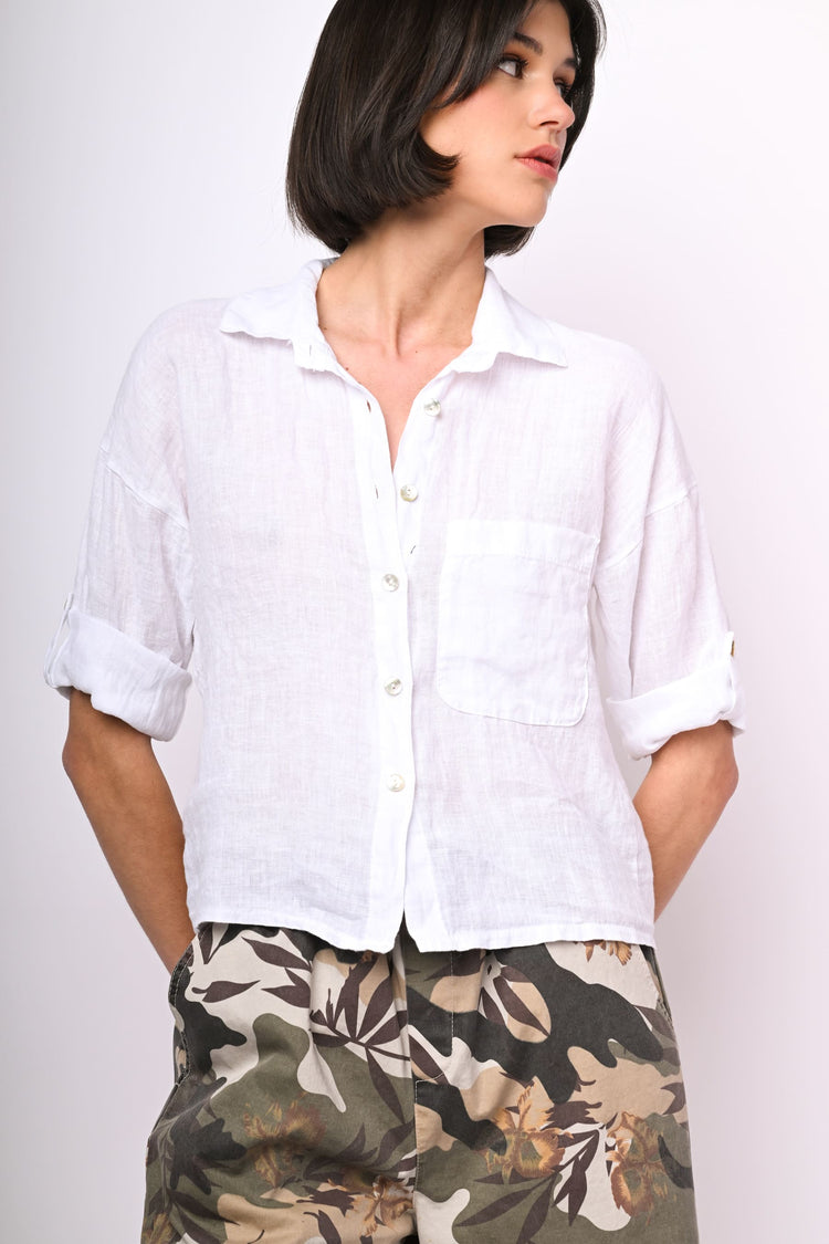 Camicia corta in lino