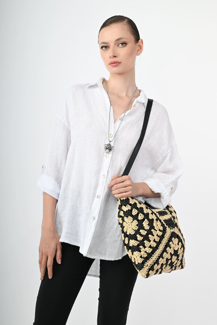 Camicia oversize in lino