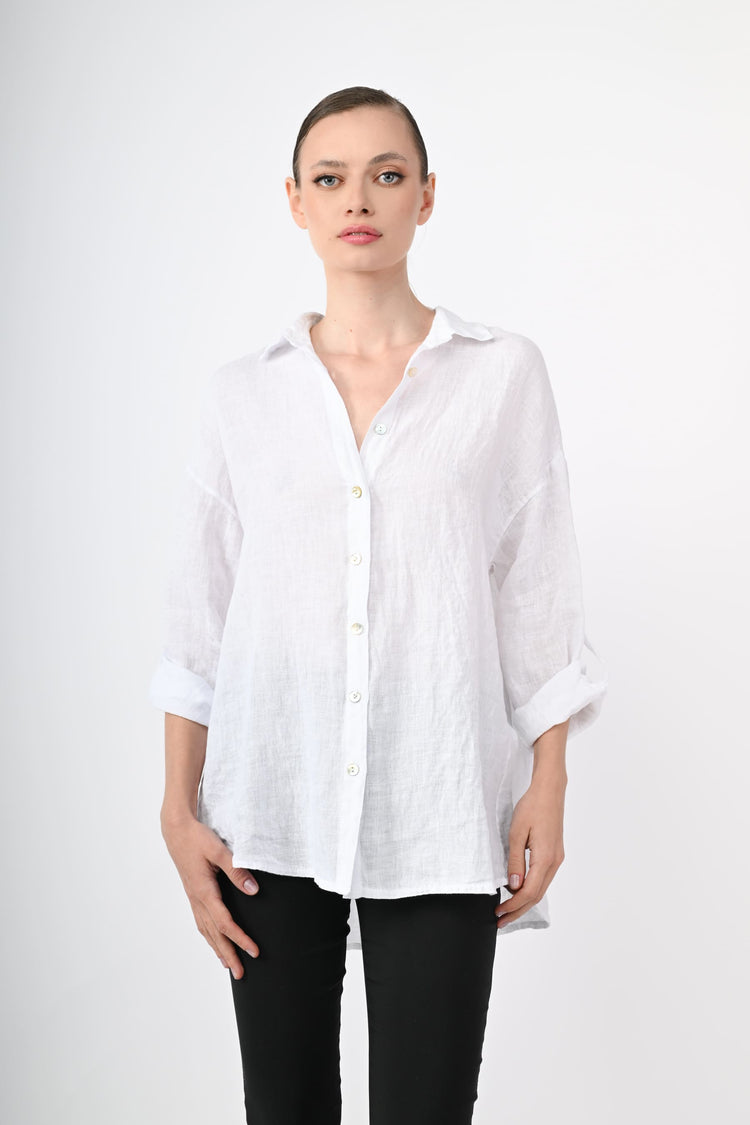 Camicia oversize in lino