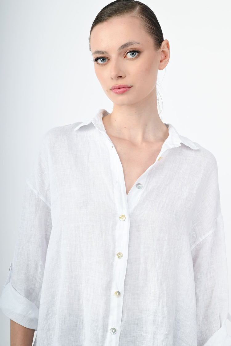 Camicia oversize in lino