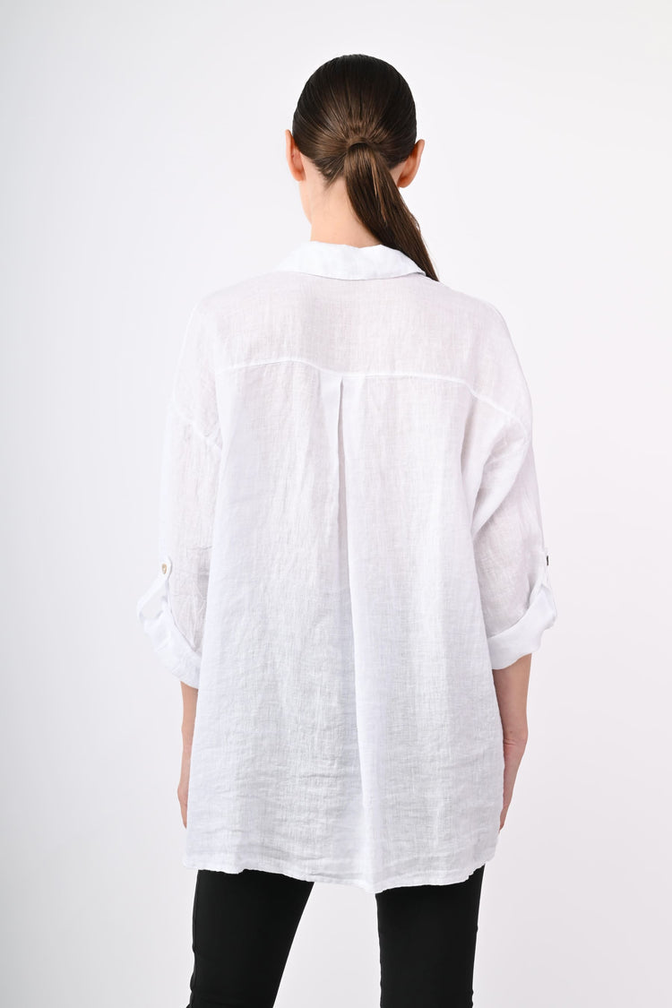 Camicia oversize in lino