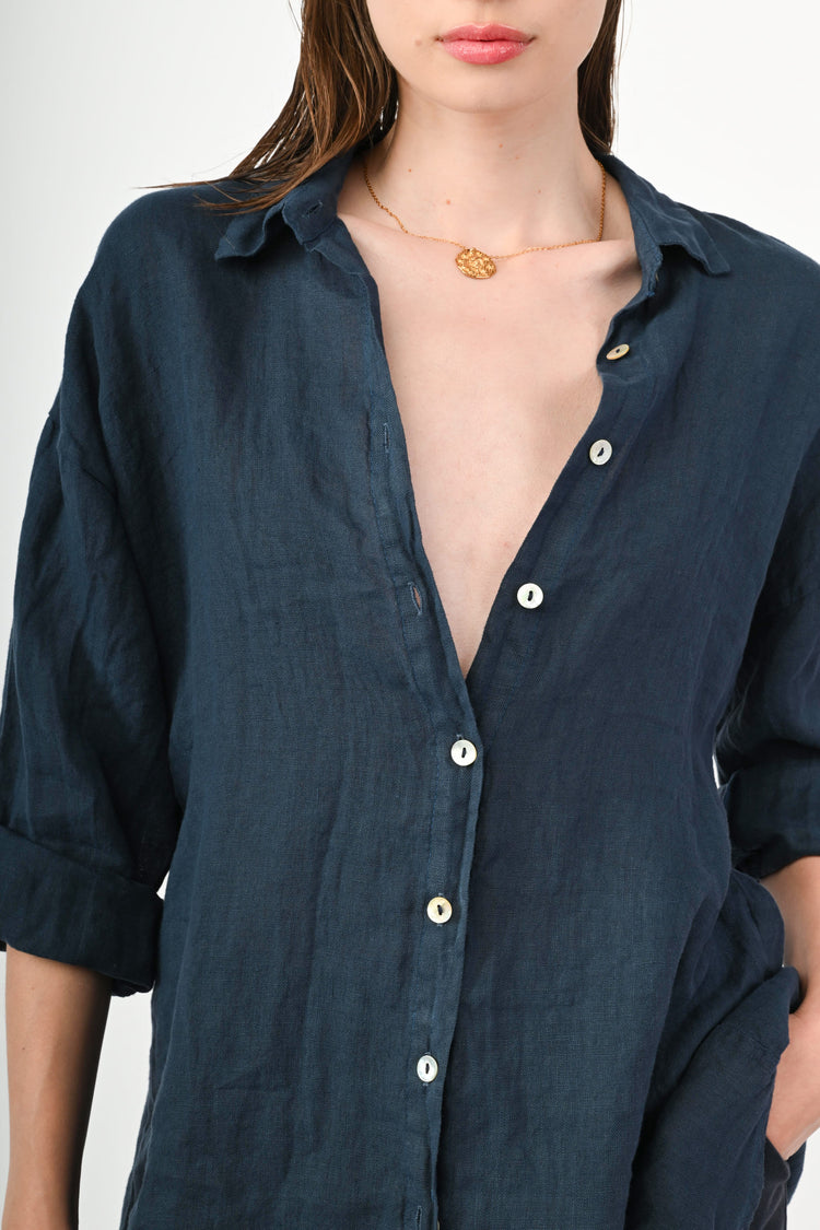 Camicia oversize in lino