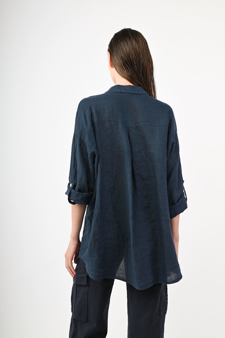 Camicia oversize in lino