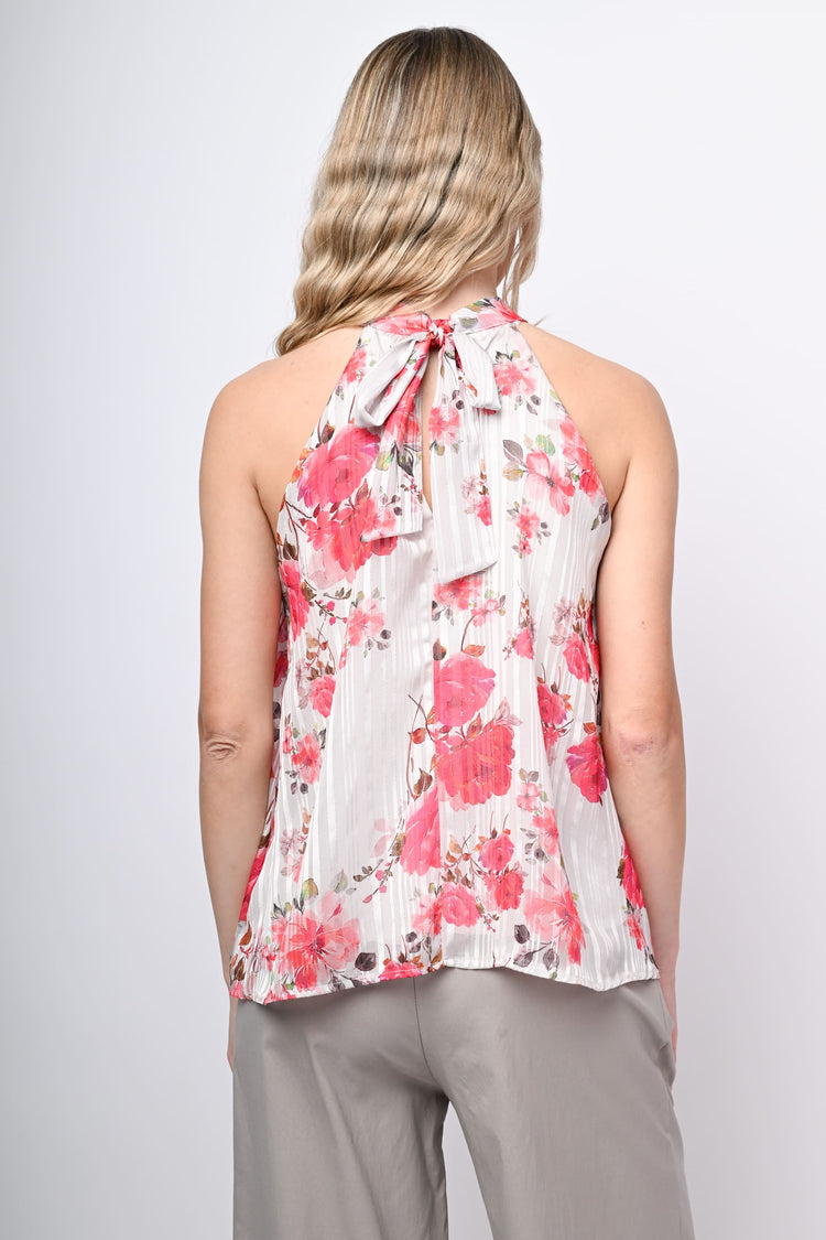 Top fiori rossi con laccio