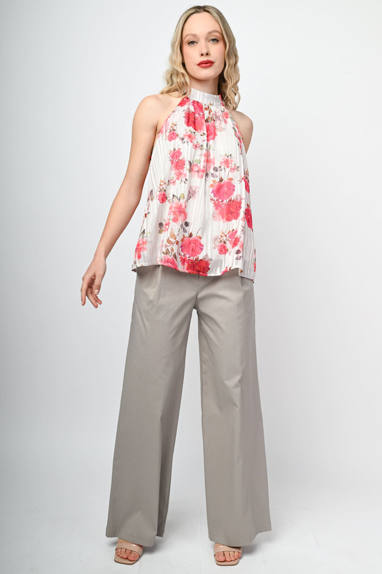 Top fiori rossi con laccio