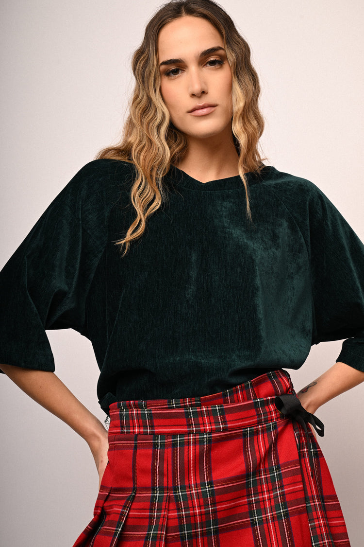 T-shirt oversize in velluto