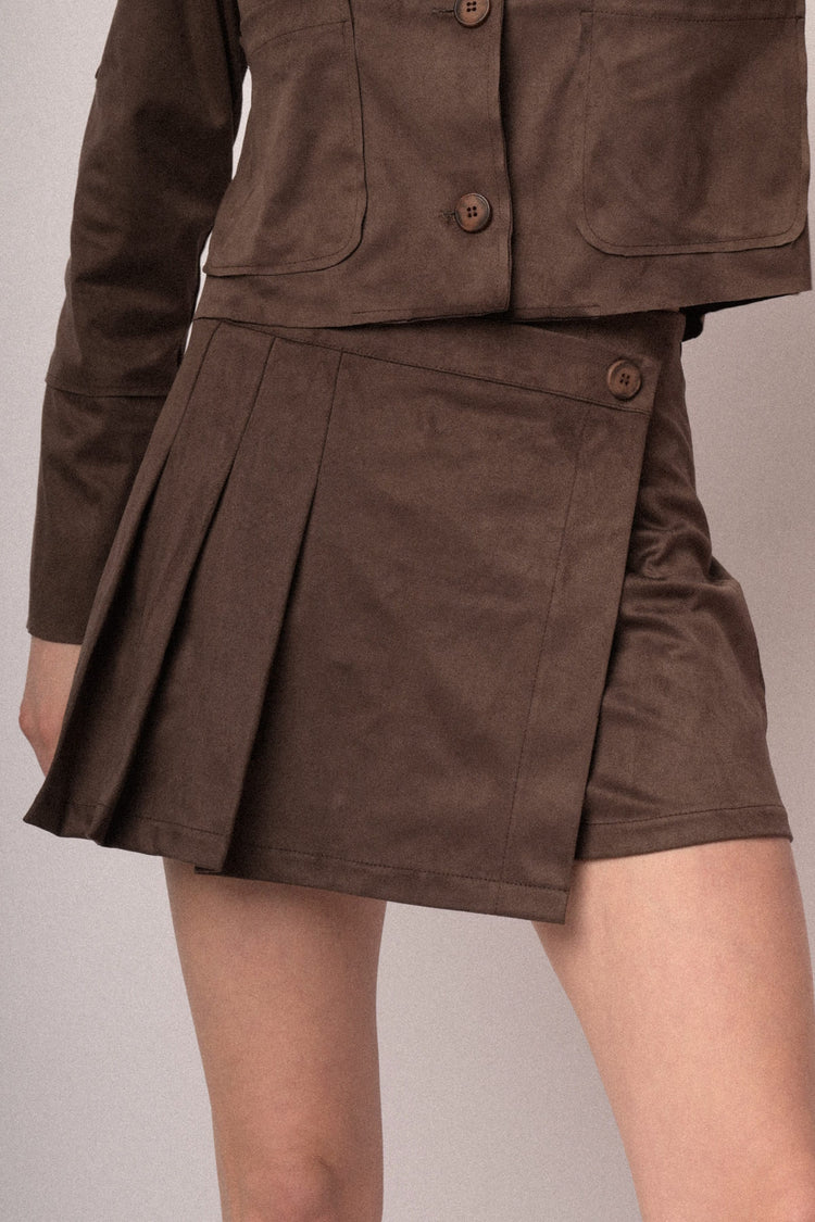Skort in faux suede