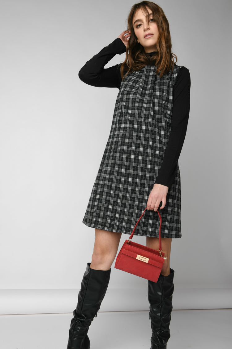 Abito in jacquard check lurex