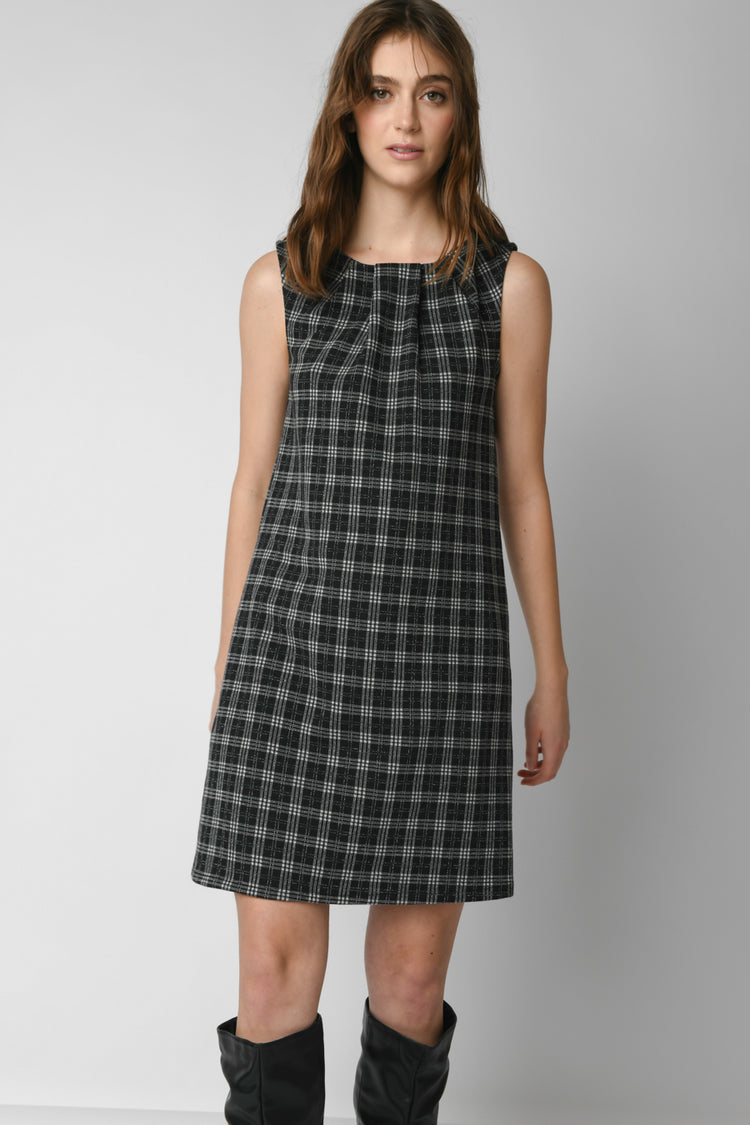 Abito in jacquard check lurex