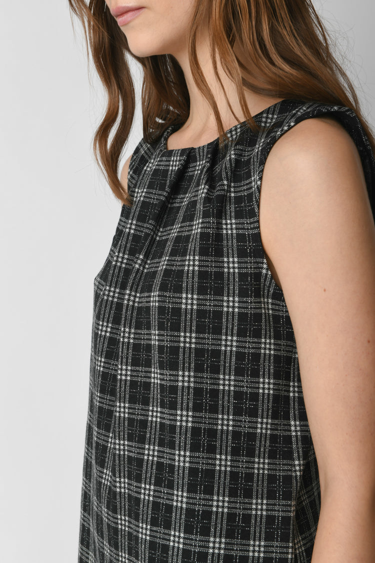Abito in jacquard check lurex