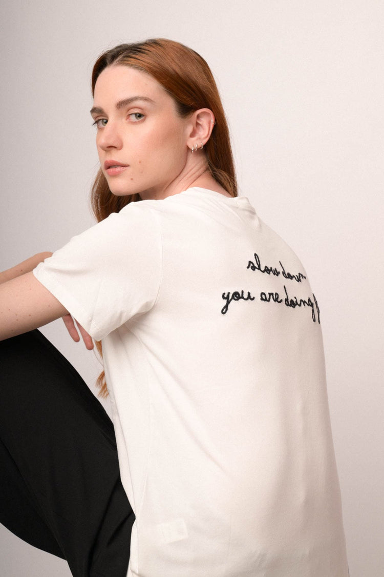 Maglia down ricamo