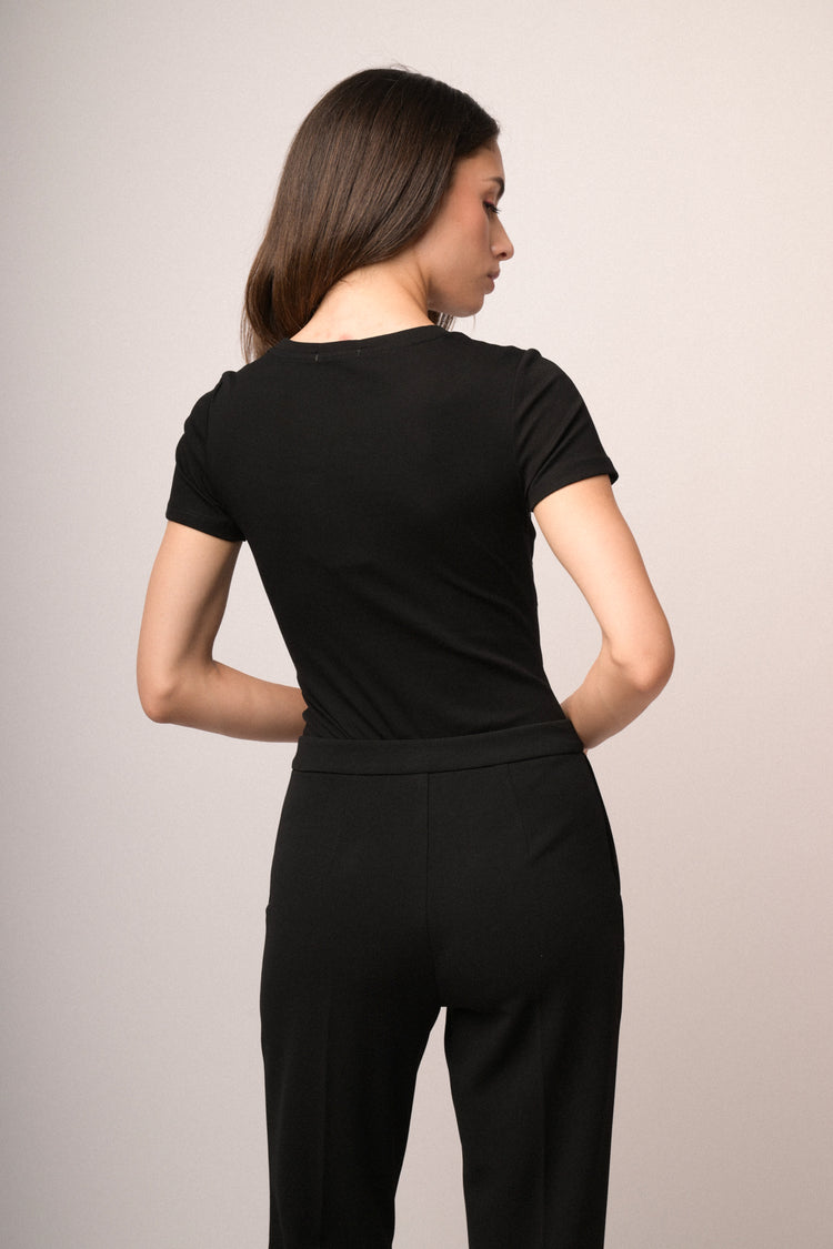 Body t shirt con applicazioni