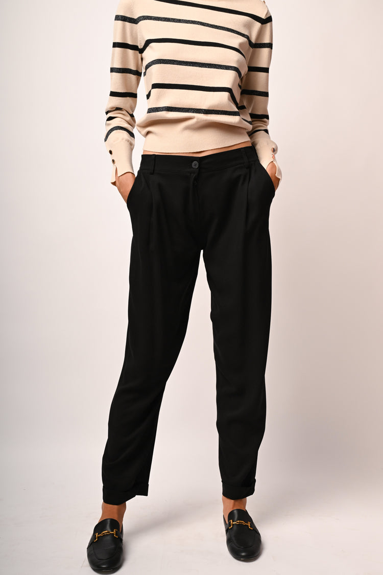 Pantaloni in viscosa con pinces
