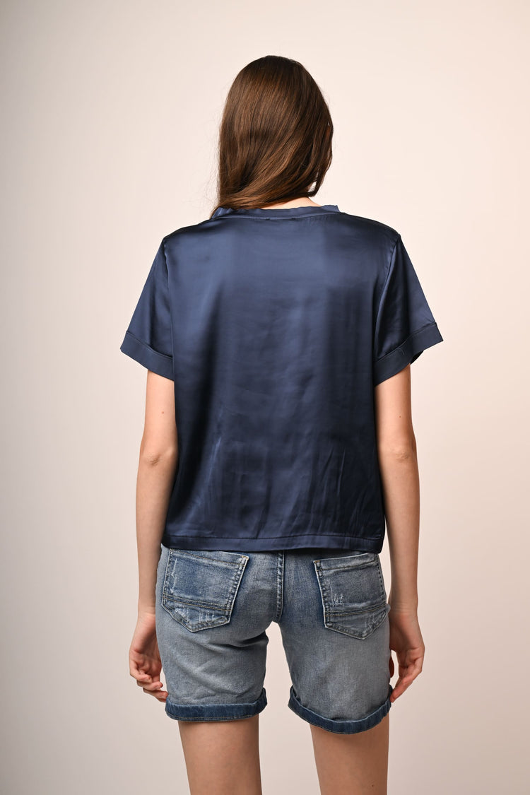 T-shirt in raso di viscosa