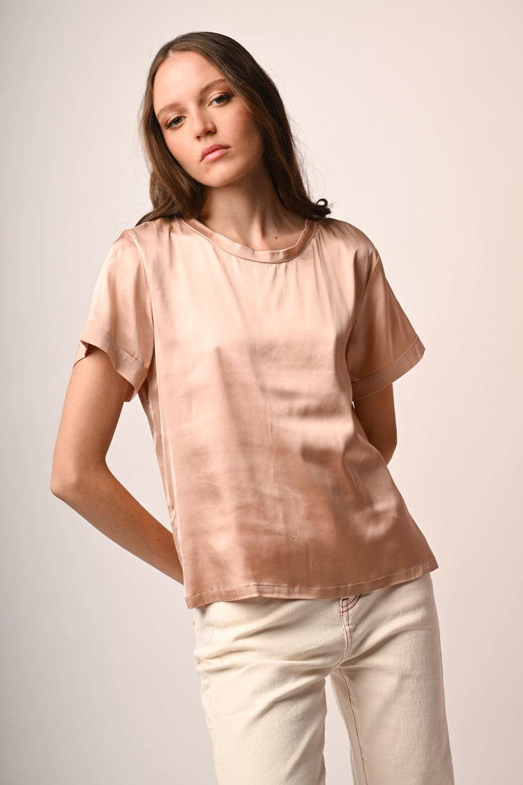 T-shirt in raso di viscosa