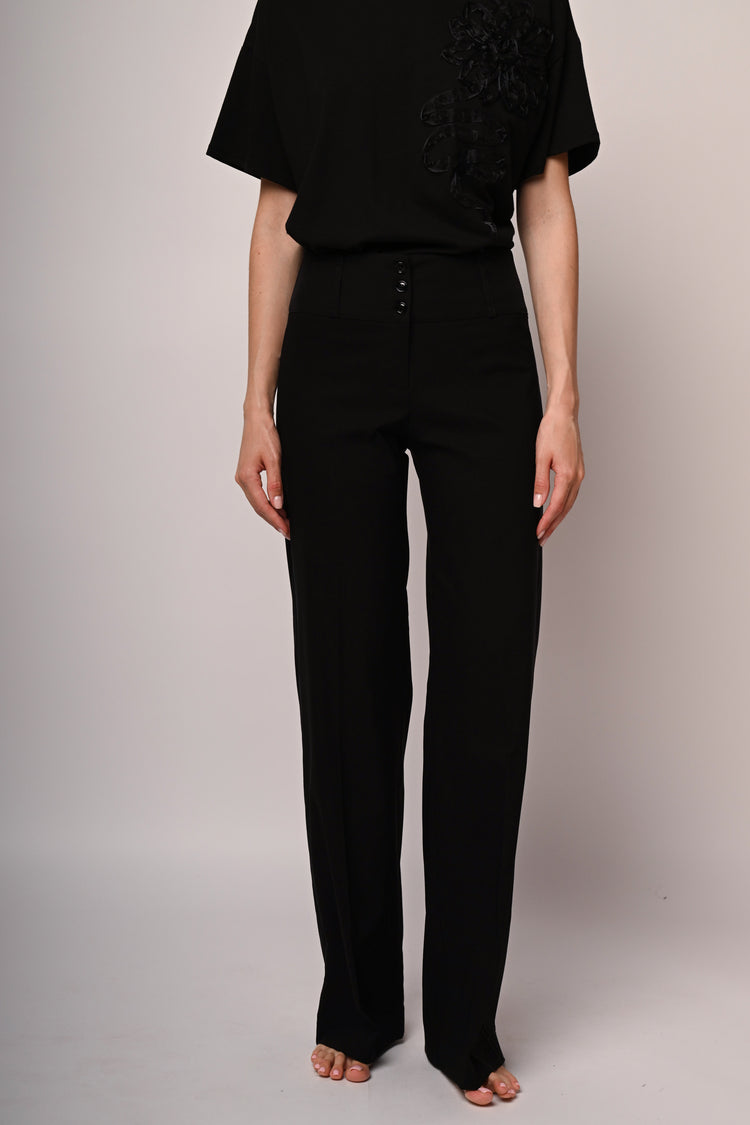 Pantaloni palazzo con bottoni