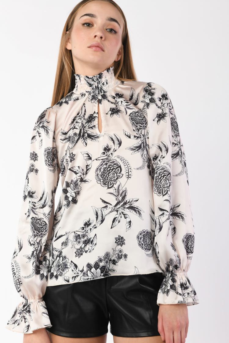 Blusa a stampa floreale