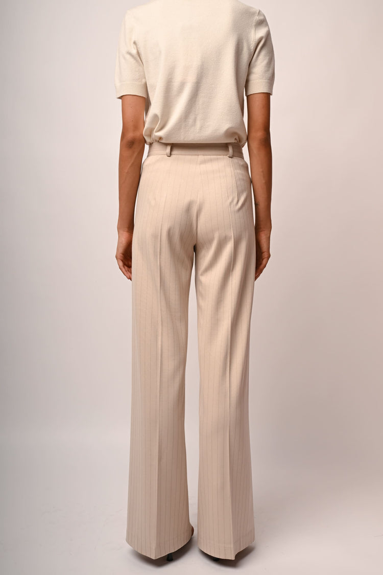 Pantaloni palazzo gessati glitter