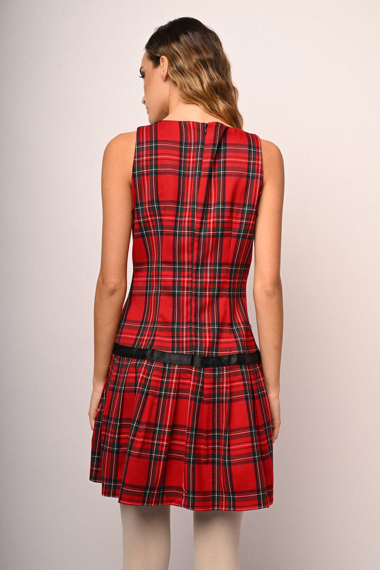 Abito mini con motivo scozzese